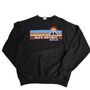 Pacific Northwest Seattle WA Graphic Crewneck Sweatshirt‎ Port & Company Small